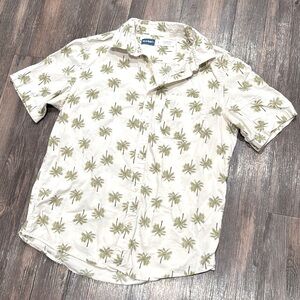 Old Navy Men's Cream Palm Tree Shirt